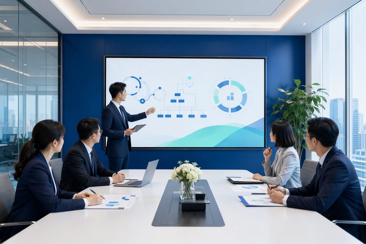 AI生成的企业办公场景示意